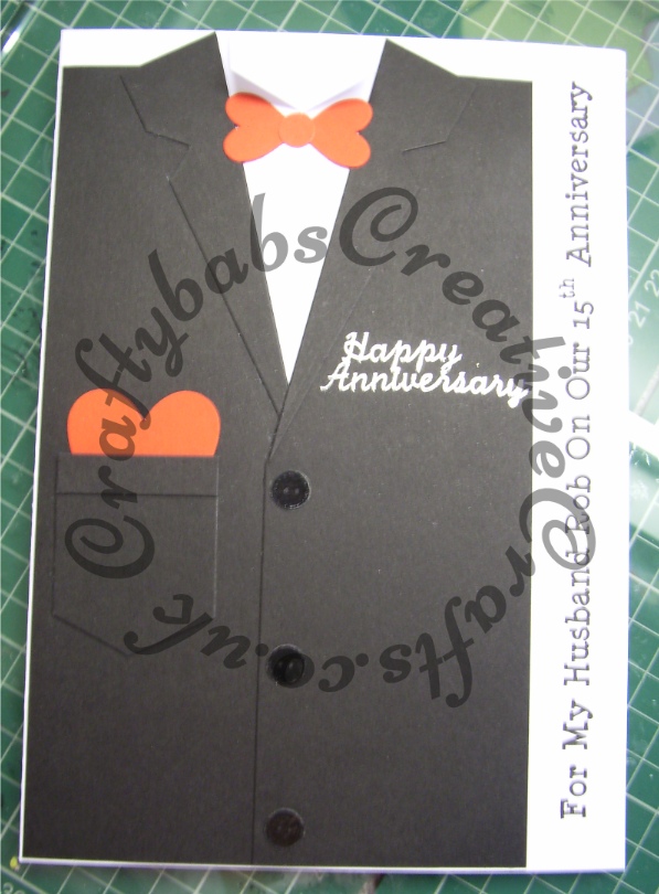 Men's anniversary card - craftybabscreativecrafts.co.uk