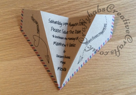 Save The Date Paper Plane, Wedding Abroad, Craft Artist Professional 2, Fridge Magnet - craftybabscreativecrafts.co.uk