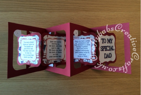 Men's birthday accordion card - craftybabscreativecrafts.co.uk