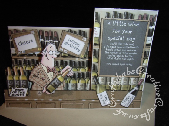 Men's birthday stepper card 1, Wine buffs CDrom - craftybabscreativecrafts.co.uk