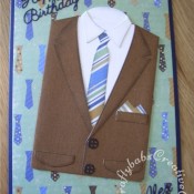 Men's birthday card suit, shirt & tie Xcut - craftybabscreativecrafts.co.uk