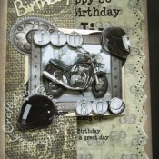 Men's Birthday card motorbike 80th