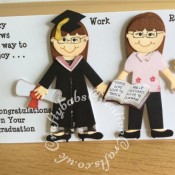 Look alike graduation card, Quickutz Revolution doll dies - craftybabscreativecrafts.co.uk