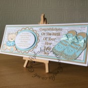 Baby Boy Birth Card Tattered Lace- craftybabscreativecrafts.co.uk