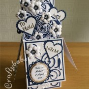 Navy & White Wedding Pop Up Card - craftybabscreativecrafts.co.uk