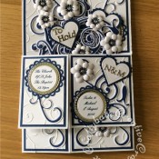 Navy & White Wedding Pop Up Card - craftybabscreativecrafts.co.uk