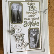 18th birthday card using various dies including, Spellbinders romantic vines and matting basics, Memory box Leavenworth and cascadia butterflies, Sizzix sizzlit girls are weird alphabet and number dies, Tattered Lace sentiments 2104 dies - craftybabscreativecrafts.co.uk