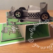 3D car modified easel card - craftybabscreativecrafts.co.uk