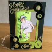 Lady Bowler 70th Birthday card using La Pashe CDRom - craftybabscreativecrafts.co.uk
