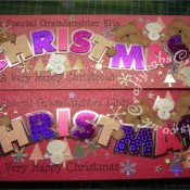 Christmas Text and Teddies Christmas card made using Sizzix Originals Shadow Box alphabet dies, Custom made wooden bear head & paws die, Cuttlebug 2x2 snowflakes die and Cuttlebug 2x2 winter snowman Christmas holiday die set - craftybabscreativecrafts.co.uk