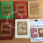 Batch Making Christmas Cards, cards made using Sizzix Thinlits 9 Die Set - Christmas Phrase Cards 659973 - craftybabscreativecrafts.co.uk