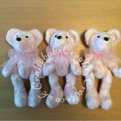 Memory Bears made for my grown up girls and myself from my mother-in-law's dressing gown using a pattern found on pinterest but unfortunately I can't seem to locate the source. - craftybabscreativecrafts.co.uk