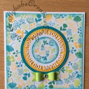 Thank You Card made using Concord & 9th Lovely Blossoms Turnabout stamp with distress oxide inks and a number of dies including; Crealies Nest-Lies Double Stitch Circles Nesting Die Set Crea-Nest-Lies XXL 33, Sue Wilson Perspectives Thank You Circle Die Set and an unbranded small bow making die set. - craftybabscreativecrafts.co.uk