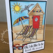 Summer themed birthday card made using free Digi stamp downloads from Craftworld Premium members Club. - craftybabscreativecrafts.co.uk