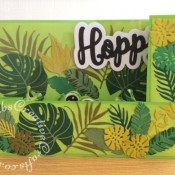 Wiper card Frog Themed Anniversary card made using various dies including: Tattered Lace Freda Frog die (439204) various tropical leaf dies from a number of different sets including; Sizzix Thinlits Die Set 18PK - Jungle Shadow Box, Altenew Hibiscus Garden 3D die set and free die set from issue 205 of Simply Cards & Papercraft, Creative Die Set Sorry, Love & Happy Sentiments Set from Craftstash and Sweet Dixie 'Teachers Pet' alphabet dies. - craftybabscreativecrafts.co.uk