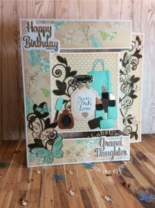 Cosmetic and perfume themed birthday card made using various dies including: Spellbinders Romantic vines die set, Handbag from Tattered Lace Shopping (457862) die set, Lip stick and nail polish from Sizzix Sizzlits X 4 Glam Girl Set , Perfume bottle die from Hunkydory Design Collection Box Magazine Issue 8, Poppystamps Die set Devyn Butterfly Trio 1378, and set 1389 ~ EMELIA BUTTERFLY TRIO, Sizzix Sizzlits Script alphabet dies, Hunkdory Moonstone Simply sentiments dies and Paper Boutique sentiment dies. - craftybabscreativecrafts.co.uk