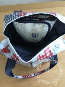 Baby changing bag made using Butterick Waverly B6148 sewing pattern. I adapted this by combining the large and small versions and joining them together. I made the changing mat to go inside by copying my daughters actual travel changing mat. - craftybabscreativecrafts.co.uk